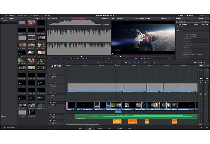 DaVinci Resolve 15 Edit Screen FutureFilmmaking